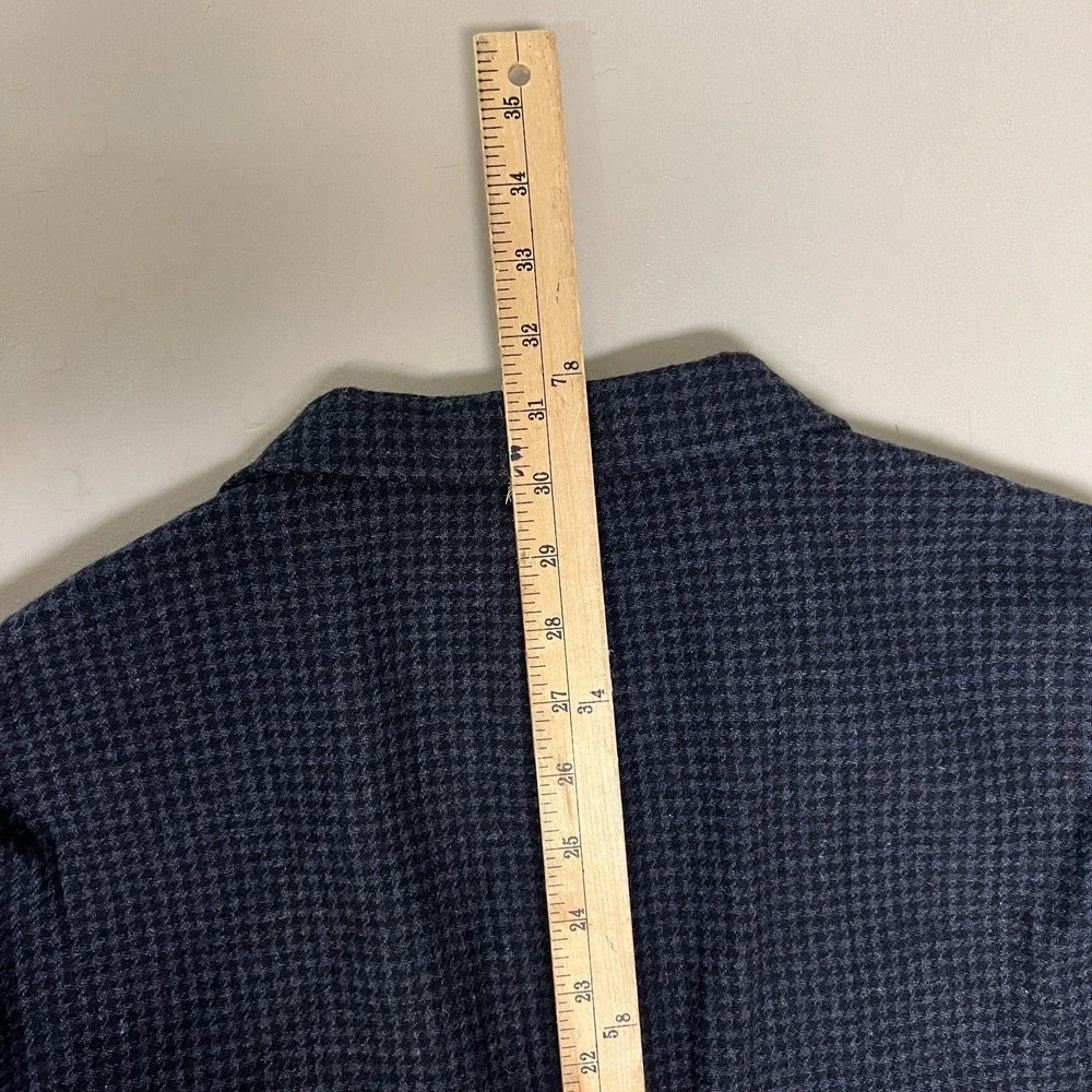 J Crew Thompson Blazer Mens 46 Suit Jacket Blue Houndstooth Unstructured Wool‎